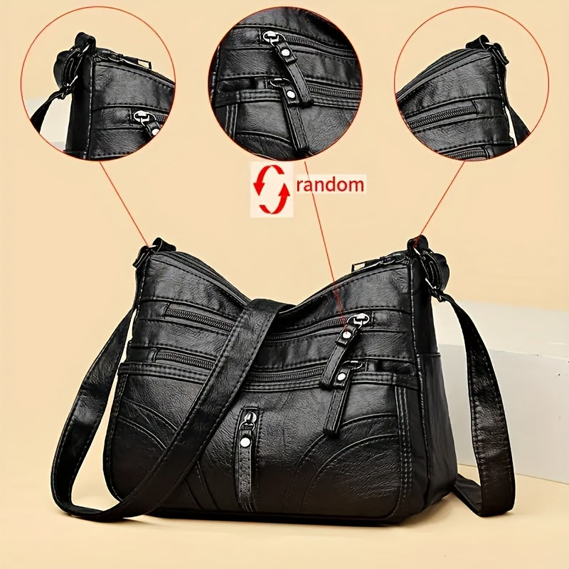 Soft Faux Leather Shoulder Large Capacity Crossbody Bag