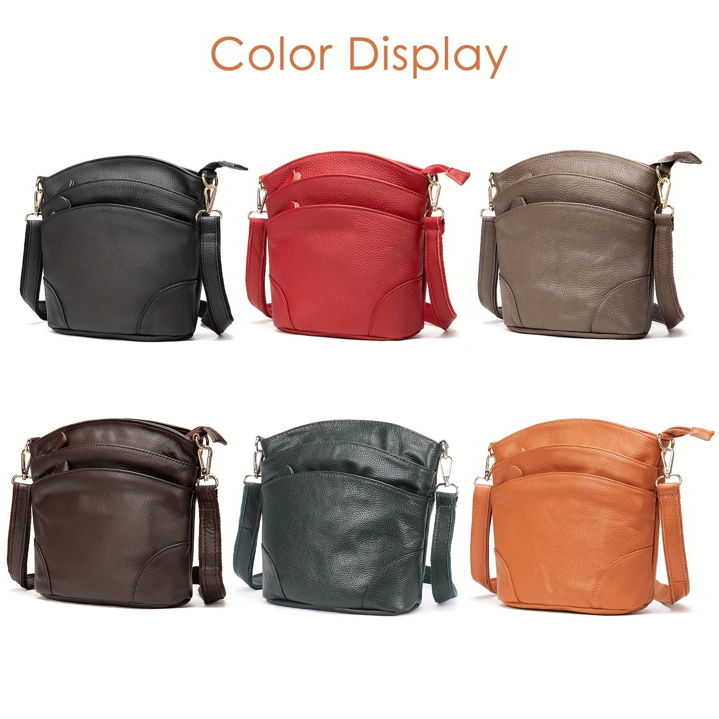 Premium Genuine Cowhide Leather Crossbody Bag for Women