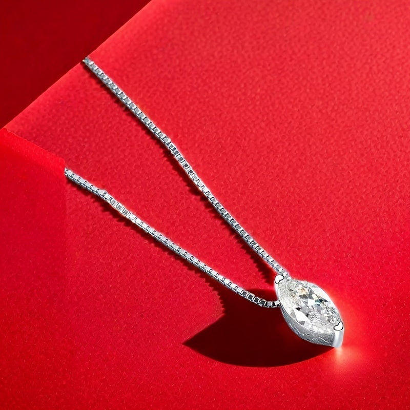 A Unisex S925 Silver Necklace With 1 Carat Moissanite, Suitable For Daily Wear, As A Wedding Or Engagement Gift, Or As A Gift For Family, Friends, Or Couples On Holidays Like Halloween, Christmas, Or Black Friday.