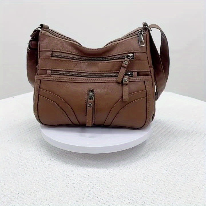 Soft Faux Leather Shoulder Large Capacity Crossbody Bag