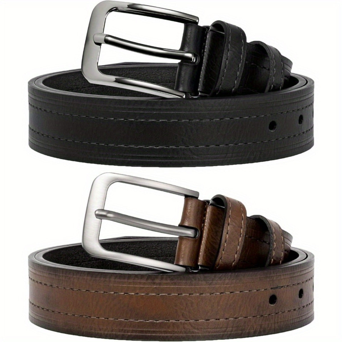 DOOPAI Men's Belt 2pcs Leather Dress Belt Casual Wear