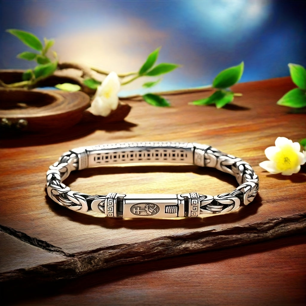 Silvery S925 Bracelet for Men Birthday Gift 29 Grams