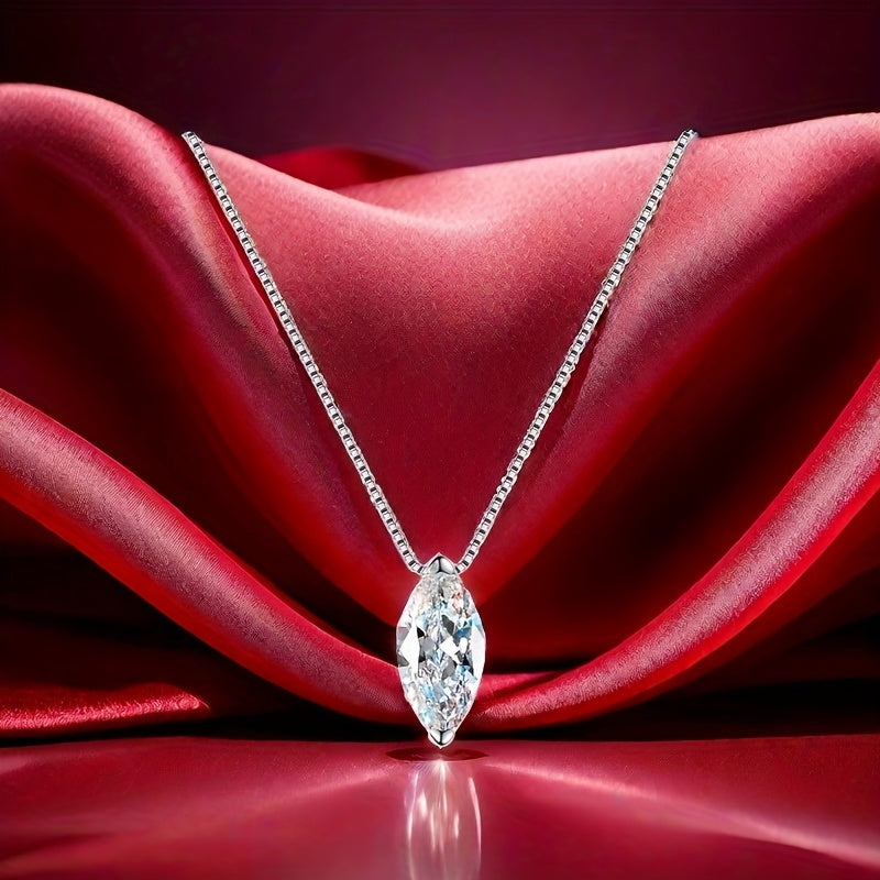 A Unisex S925 Silver Necklace With 1 Carat Moissanite, Suitable For Daily Wear, As A Wedding Or Engagement Gift, Or As A Gift For Family, Friends, Or Couples On Holidays Like Halloween, Christmas, Or Black Friday.