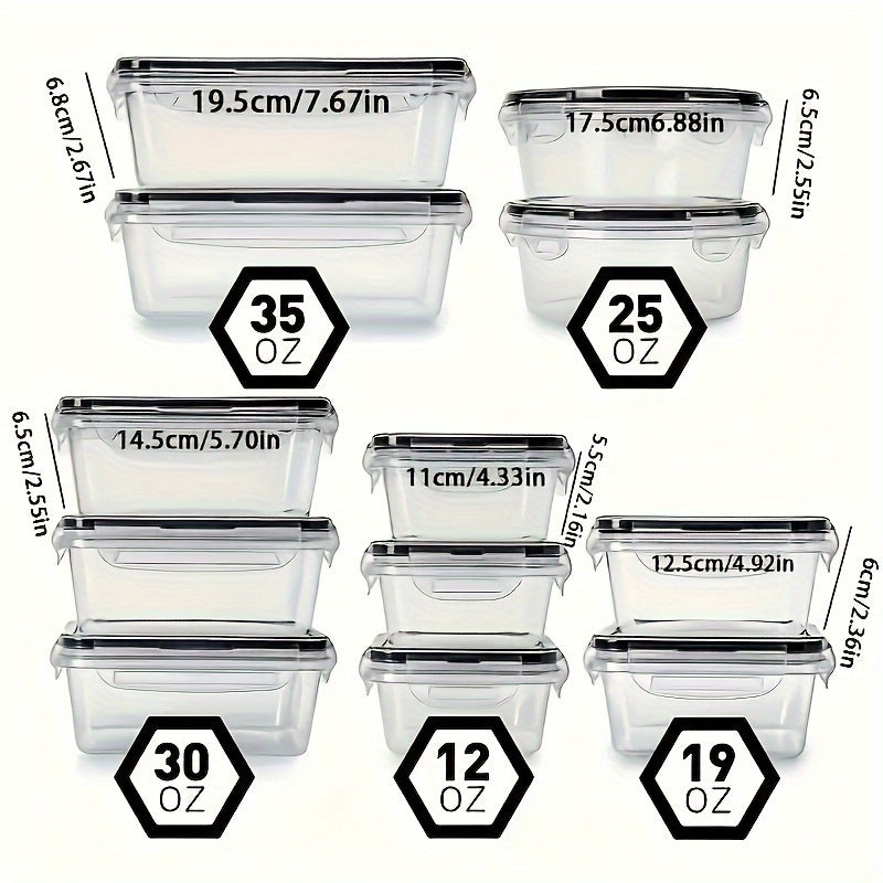 24-Piece Food Storage Container Set With Easy-Snap Lids (12 Lids + 12 Containers) - Airtight Plastic Containers Gift For Pantry And Kitchen Organization - BPA Free, Comes With Free Labels And Markers, Local Warehouse Delivery