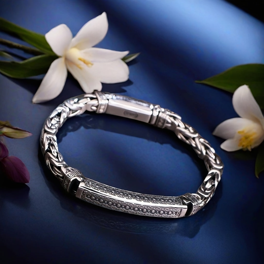 Silvery S925 Bracelet for Men Birthday Gift 29 Grams