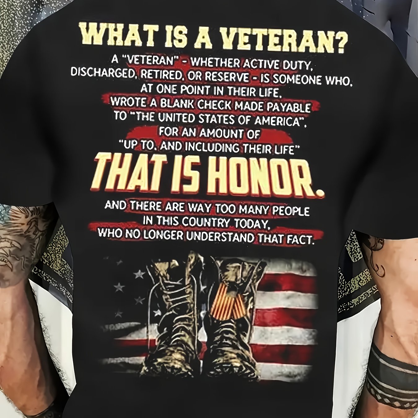 Men's Veteran Tribute Graphic T-Shirt - That Is Honor Design