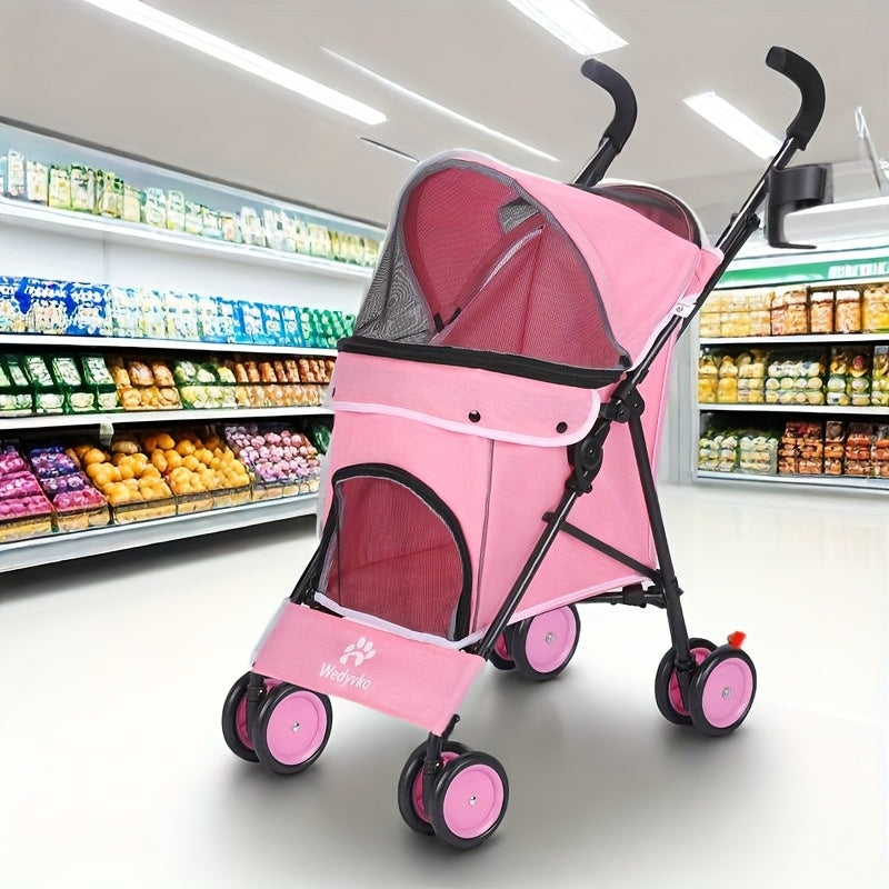 Umbrella Dog Stroller, Travel Portable Pet Stroller For Small Puppy Dogs & Cats, Up To 33 Lbs Only 7.8 Lbs Travel-friendly Pet Stroller