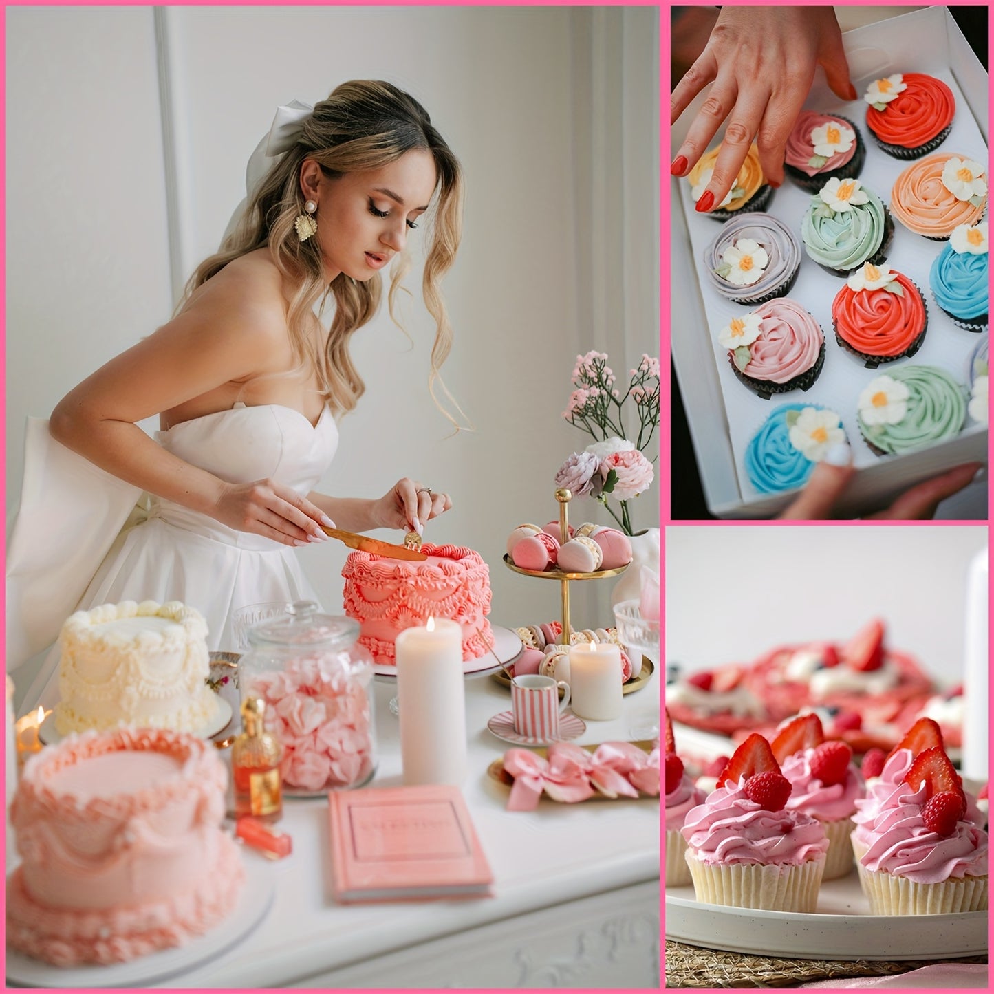 540pcs Cake Decorating Kit Baking Supplies with 4 Springform Pans Set Cake Decorating Supplies Rotating Turntable, Decorating Tools, Cake Baking Supplies Set for Beginners