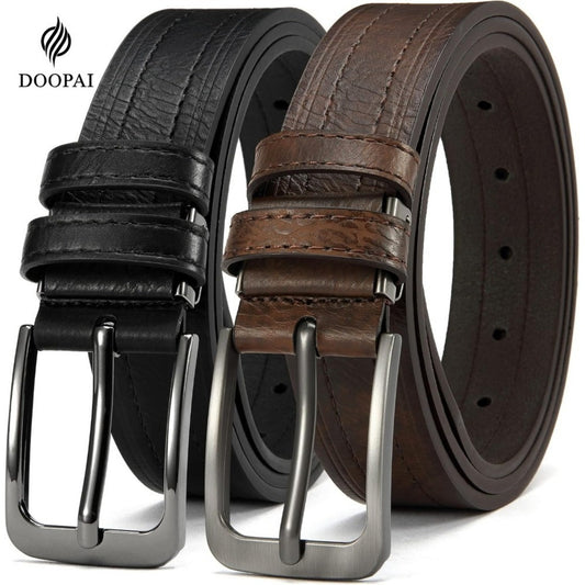 DOOPAI Men's Belt 2pcs Leather Dress Belt Casual Wear