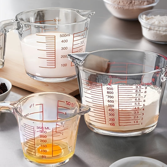 1/3pcs Glass Measuring Cup Set, Includes 1-Cup, And 2-Cup Tempered Glass Liquid Measuring Cups, Dishwasher, Freezer, Microwave, And Preheated Oven Safe, Essential Kitchen Tools