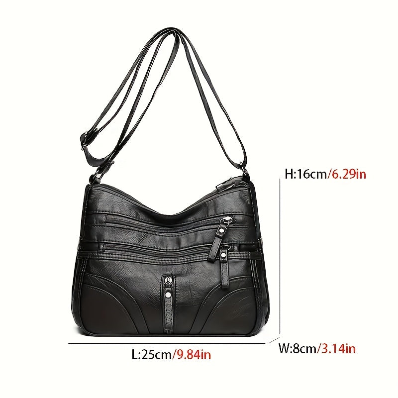 Soft Faux Leather Shoulder Large Capacity Crossbody Bag