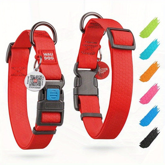 Waterproof Dog Collar 9 14 in Neck Adjustable Red Collars
