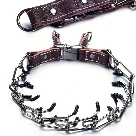Prong Collar For Dogs, Pinch Collar Adjustable Dog Training Collar Choke Spike No Pull Martingale Collars With Quick Release Buckle For Small Medium Large Dogs 14" To 26"