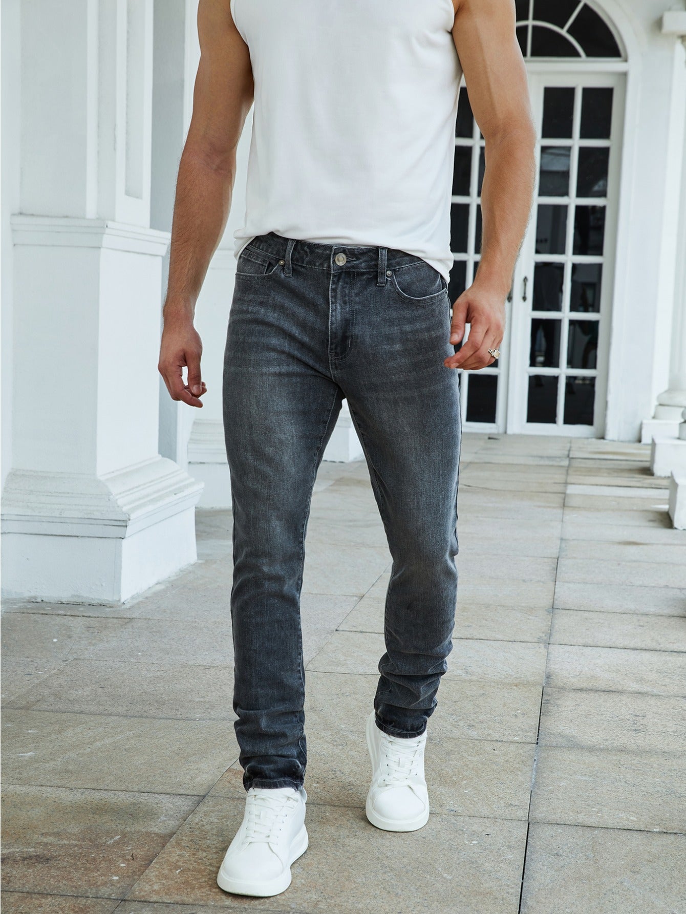 Men's Slim-Fit Stretch Denim Jeans - Versatile All-Season Fashion Pants in Multiple Colors, Comfortable & Stylish for Casual Wear, Travel, and Holidays, Holiday Fashion Pants | Trendy Casualwear | Elastic Flexibility