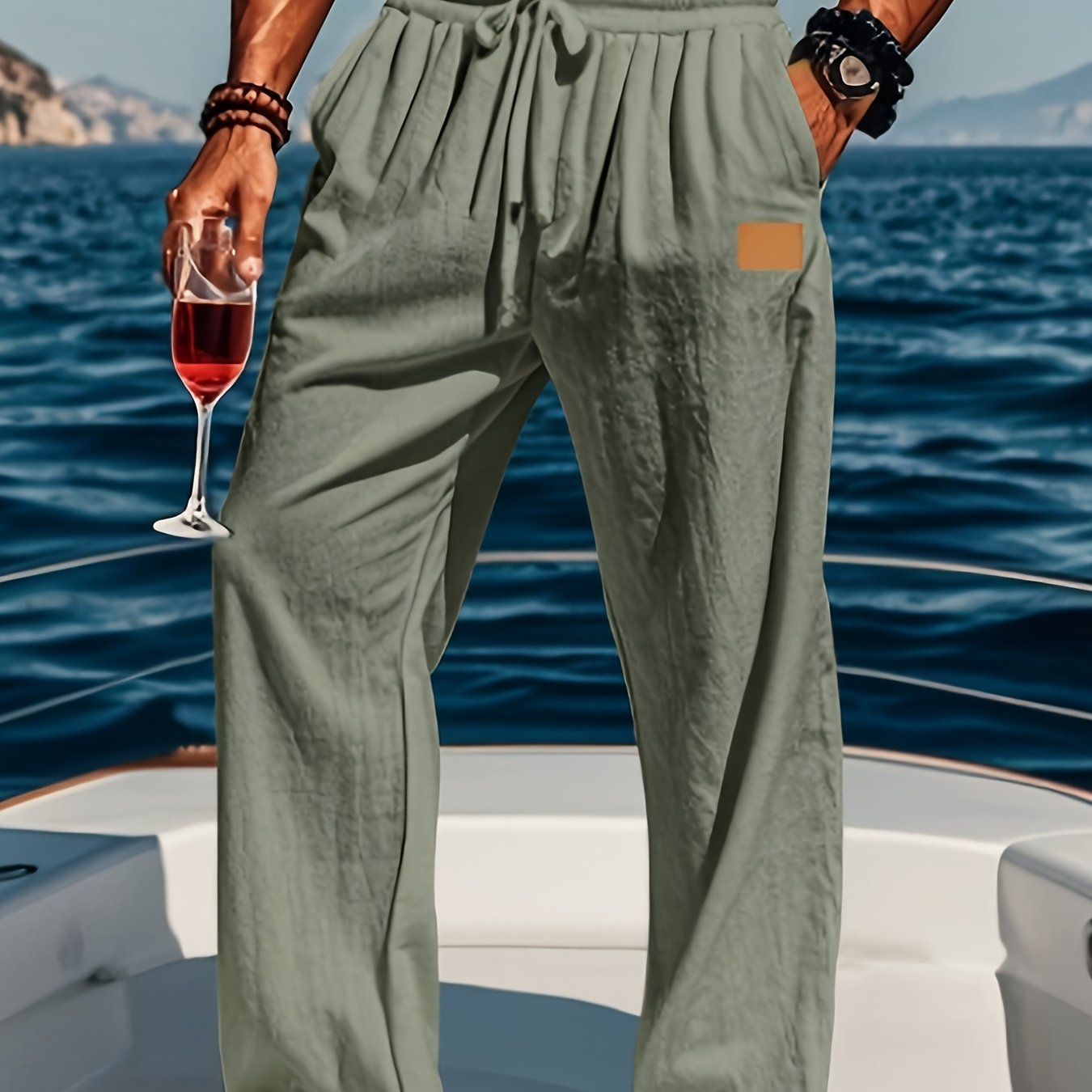 Men's Lightweight Linen Beach Casual Pants - Relaxed Fit