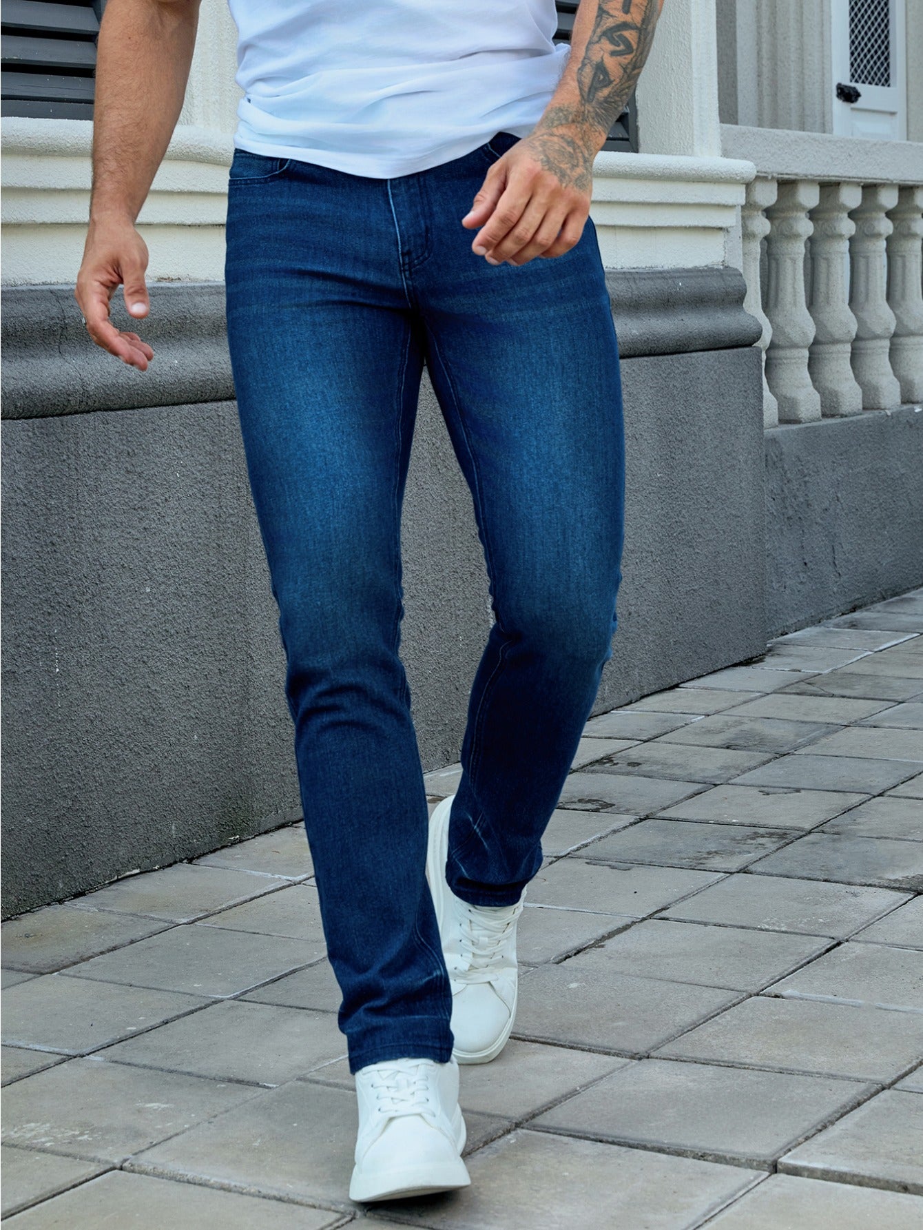 Men's Slim-Fit Stretch Denim Jeans - Versatile All-Season Fashion Pants in Multiple Colors, Comfortable & Stylish for Casual Wear, Travel, and Holidays, Holiday Fashion Pants | Trendy Casualwear | Elastic Flexibility