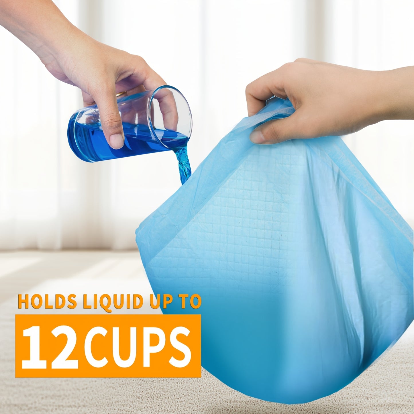 Dog and Puppy Pee Pads with Leak-Proof Quick-Dry Design for Potty Training, Standard Absorbency, Regular Size, 22 x 22 Inches, 23.62x 23.62 Inches, Pack of 100, Blue & White