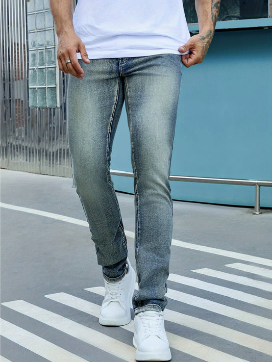 Men'S Fashion Stretch Pants, Multiple Color Options, Each Color Is a Very Good Process Wash, Slim-Fit Style, Suitable for All Seasons Suitable for All Holiday Travel Carnival, Christmas Black Five Special Selection