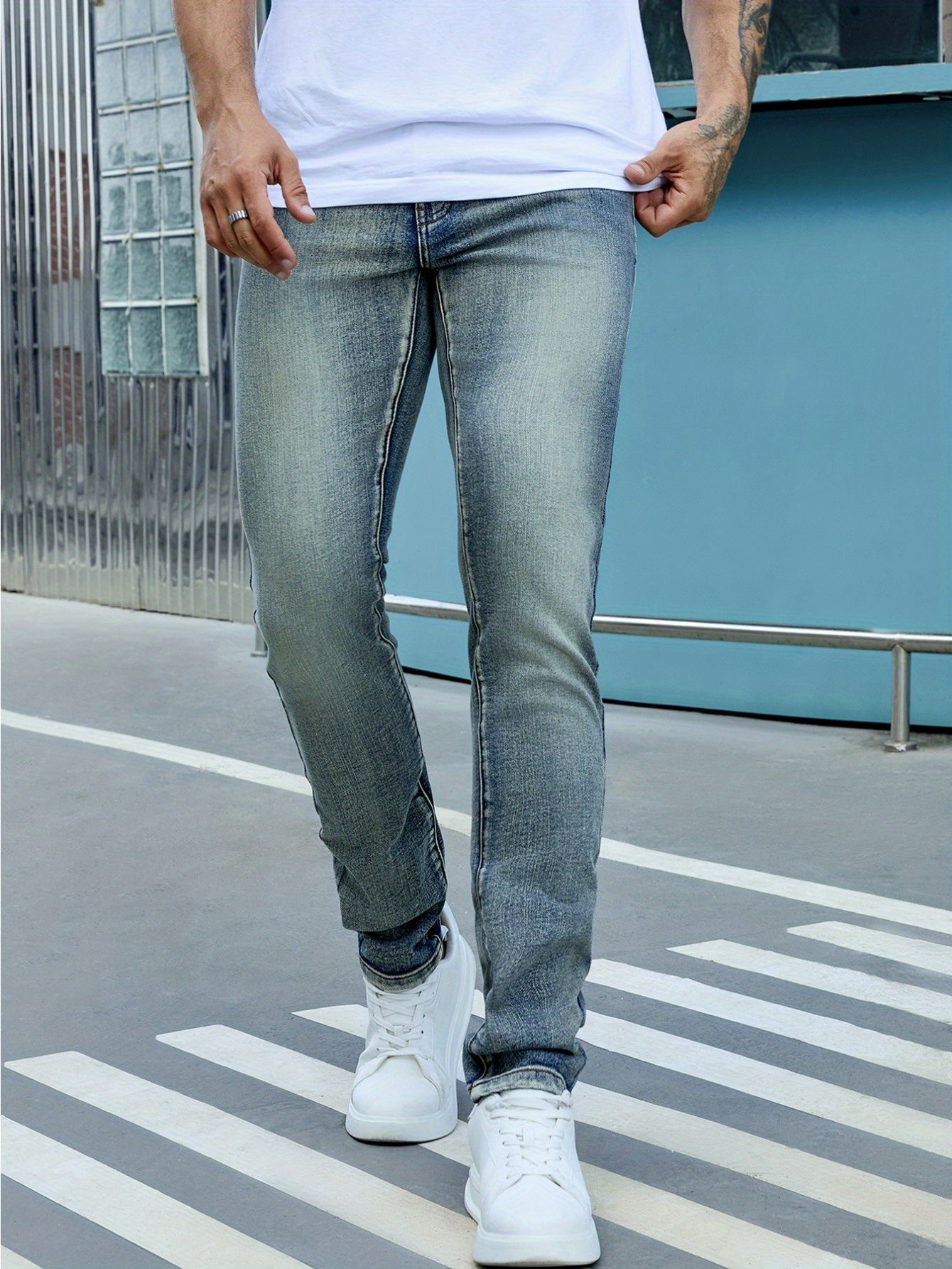 Men's Slim-Fit Stretch Denim Jeans - Versatile All-Season Fashion Pants in Multiple Colors, Comfortable & Stylish for Casual Wear, Travel, and Holidays, Holiday Fashion Pants | Trendy Casualwear | Elastic Flexibility