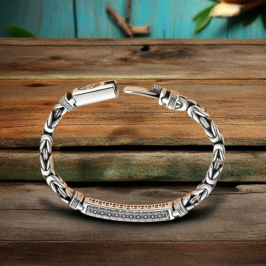 Silvery S925 Bracelet for Men Birthday Gift 29 Grams