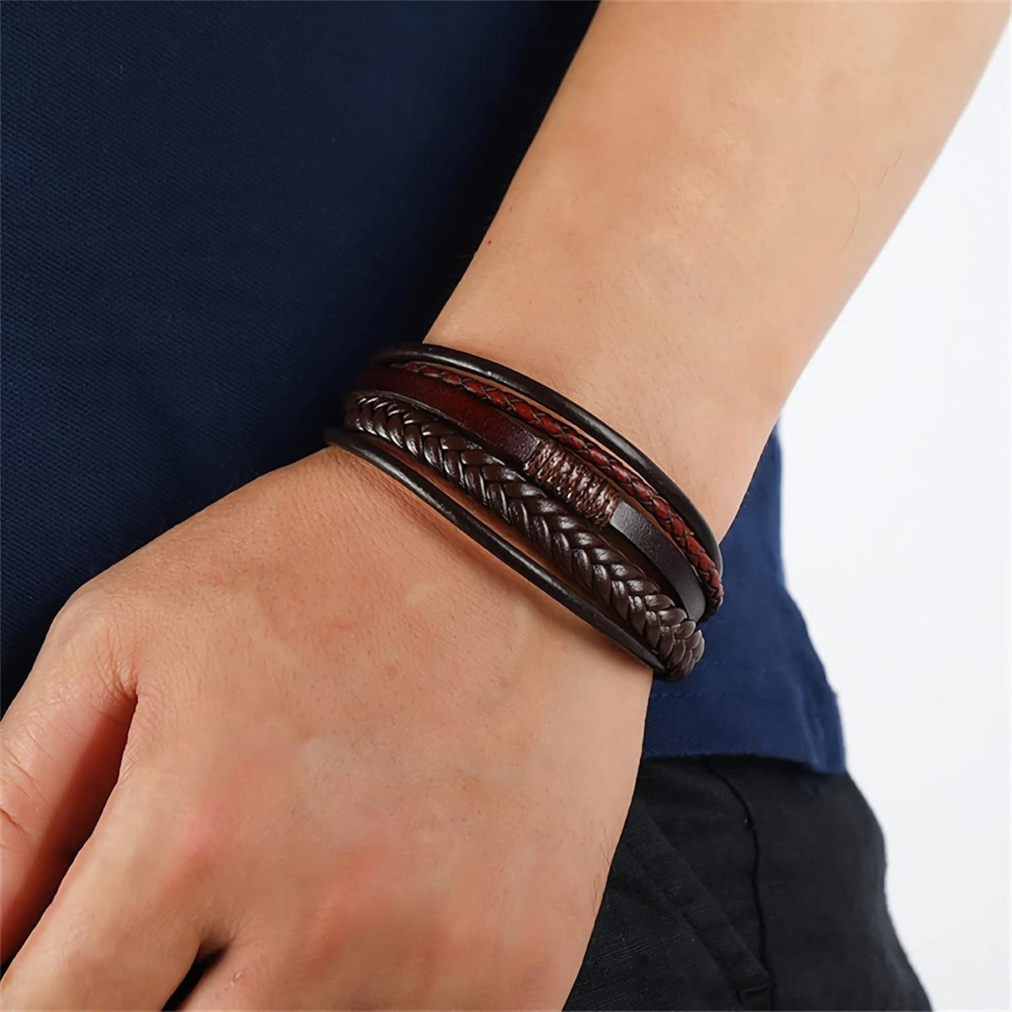 Random Shipment 26pcs Vintage Adjustable Faux Leather Bracelet, DIY Braided Faux Leather Bracelet, Mixed Gender Style, Black Brown Cuff Bracelet, Party Gift