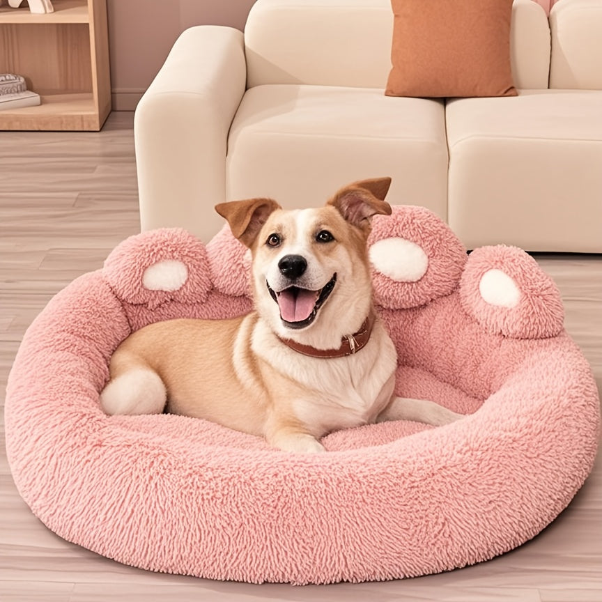 Ultra Soft Plush Pet Bed & Cozy Nest, Available In L, XL, 2XL, Non-Slip Dog & Cat Cushion, Furry Kennel, Perfect Holiday Gift Choice.