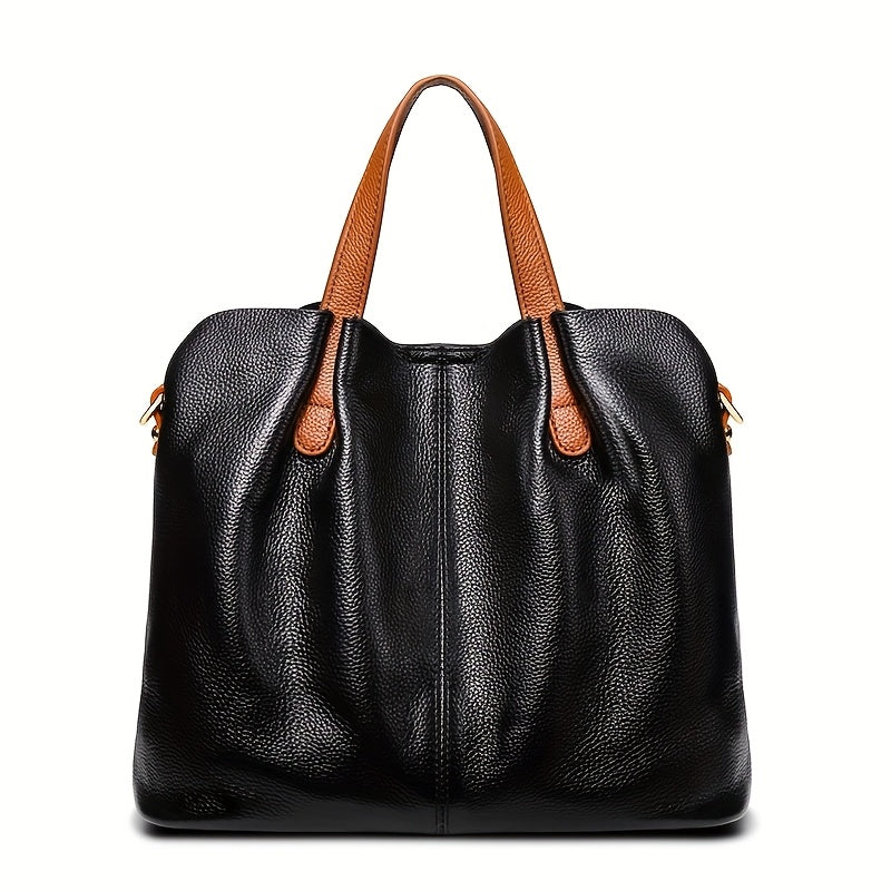 Women'S Genuine Leather Handbag - Large Capacity Crossbody