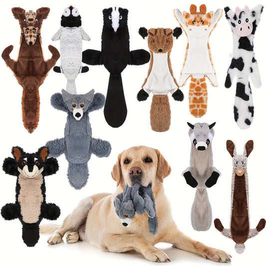 10pcs Squeaky Dog Toys, No Stuffing Plush Chew Toys