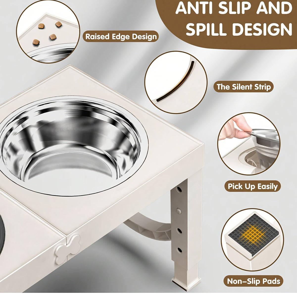 Elevated Dog Bowls Foldable, Xiaz Raised Feeder Set