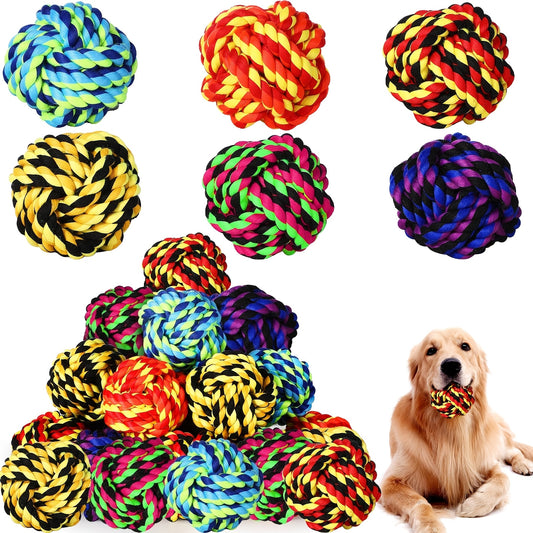 18pcs Dog Rope Ball Dog Toy For Aggressive Chewers