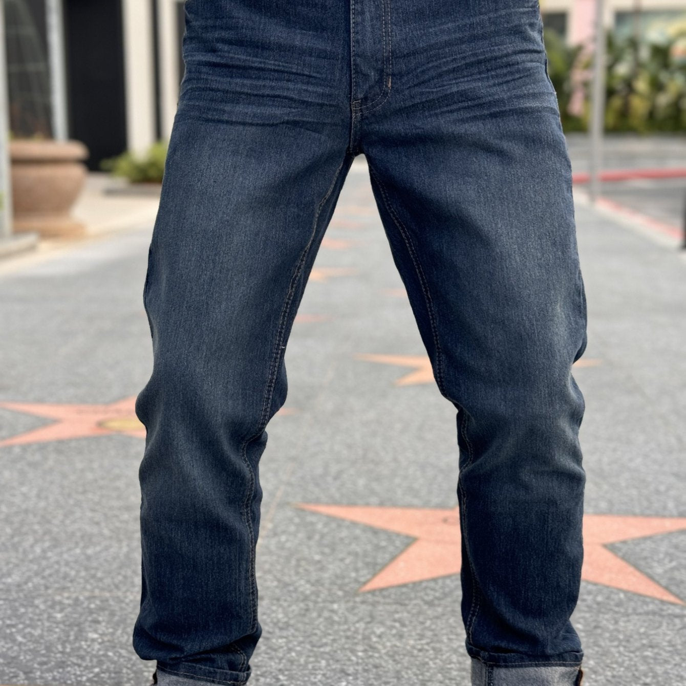 American Men'S Stretch Denim Pants, Fashion Casual Style, Fashion Wash, Suitable for All Occasions, Slim-Fit Stretch Pants, Side Yellow Line Bone Design, Can Roll Feet And Not Roll Feet, Suitable for All Seasons, So Young Men