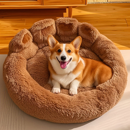Ultra Soft Plush Pet Bed & Cozy Nest, Available In L, XL, 2XL, Non-Slip Dog & Cat Cushion, Furry Kennel, Perfect Holiday Gift Choice.