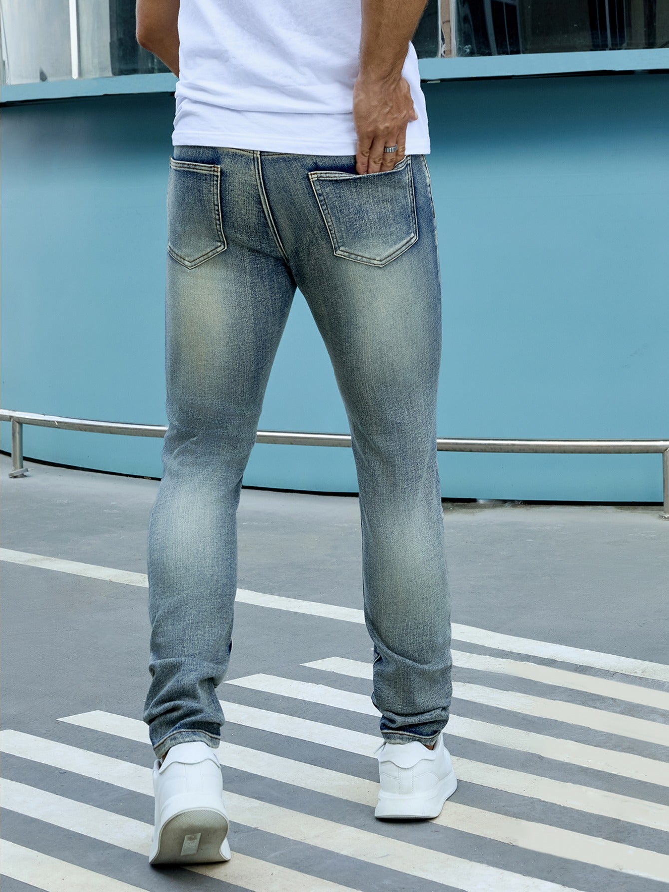 Men's Slim-Fit Stretch Denim Jeans - Versatile All-Season Fashion Pants in Multiple Colors, Comfortable & Stylish for Casual Wear, Travel, and Holidays, Holiday Fashion Pants | Trendy Casualwear | Elastic Flexibility