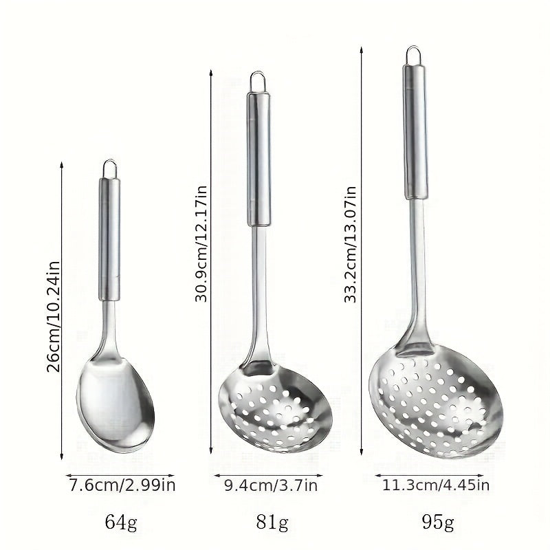 9-Piece Modern Stainless Steel Cooking Utensil Set for Chefs