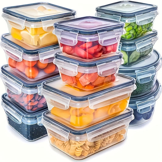 24-Piece Food Storage Container Set With Easy-Snap Lids (12 Lids + 12 Containers) - Airtight Plastic Containers Gift For Pantry And Kitchen Organization - BPA Free, Comes With Free Labels And Markers, Local Warehouse Delivery