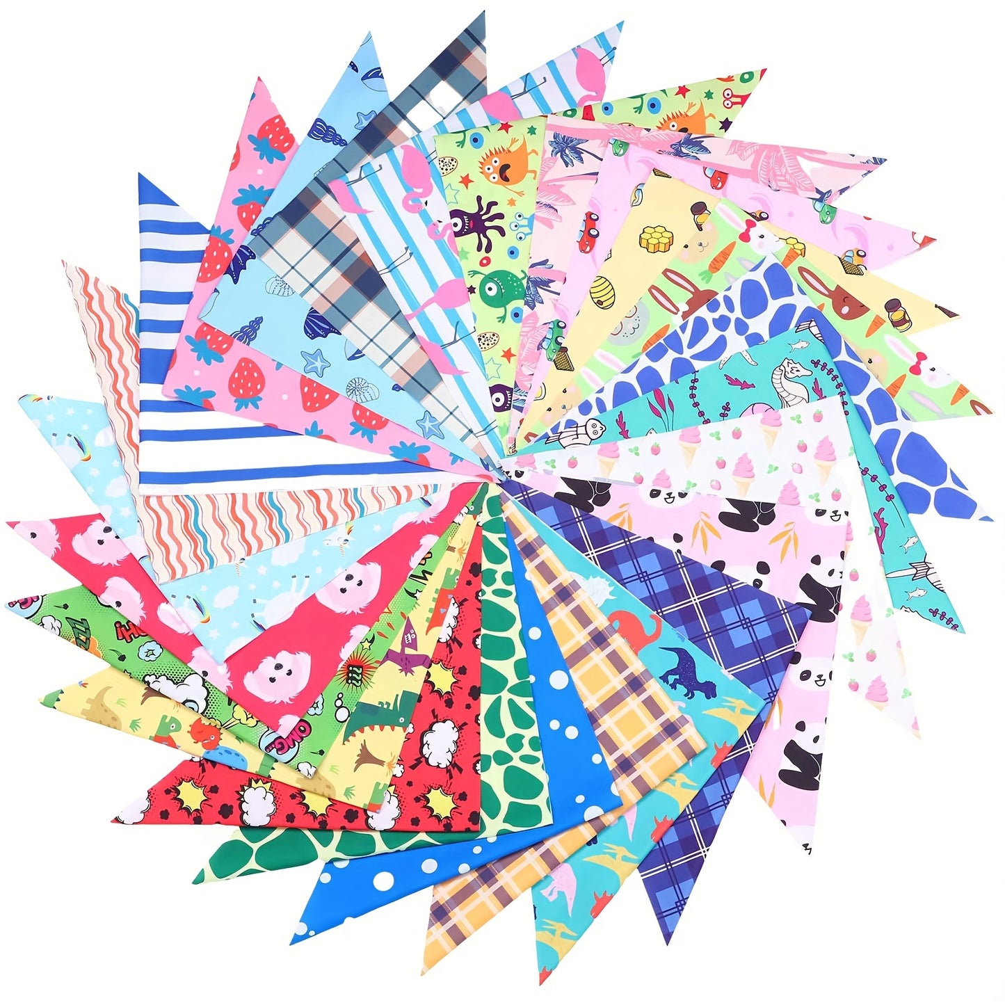 100pcs Spring Dog Bandanas Washable Triangle Scarves For Dogs