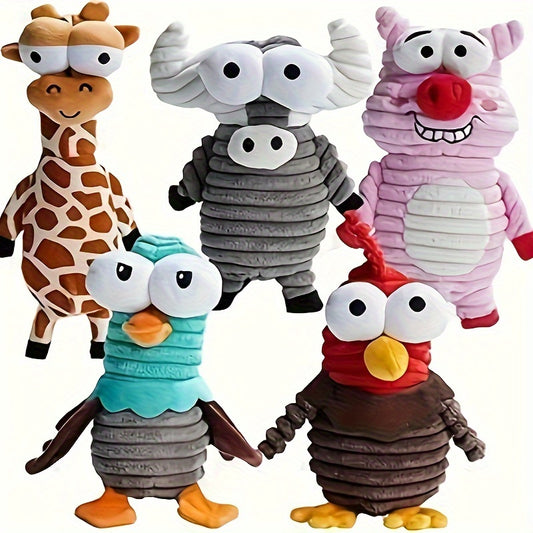Durable Dog Toys 5pcs Nocciola Squeaky Plush Toys