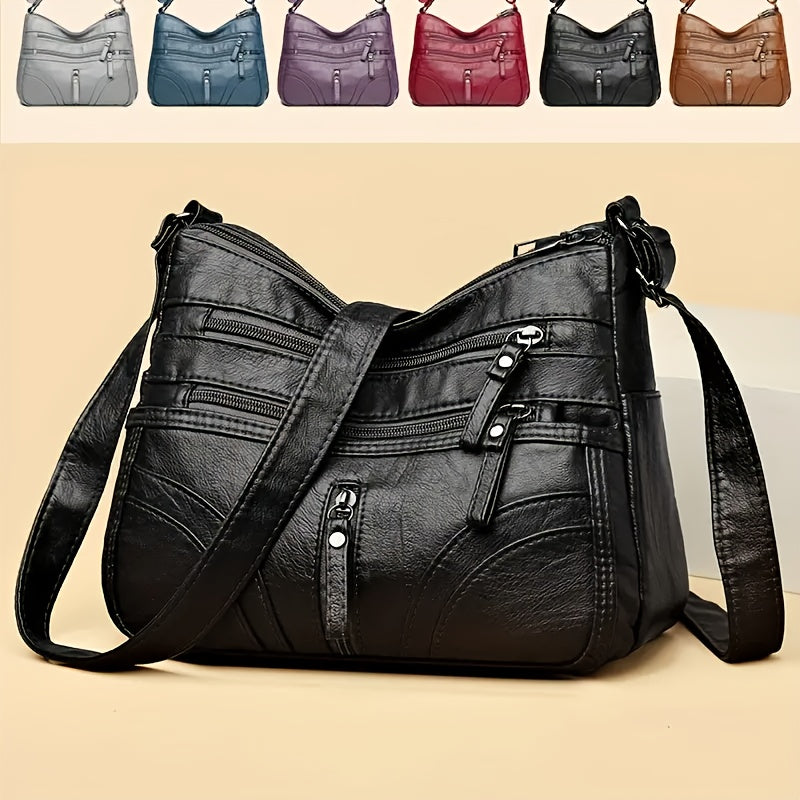 Soft Faux Leather Shoulder Large Capacity Crossbody Bag