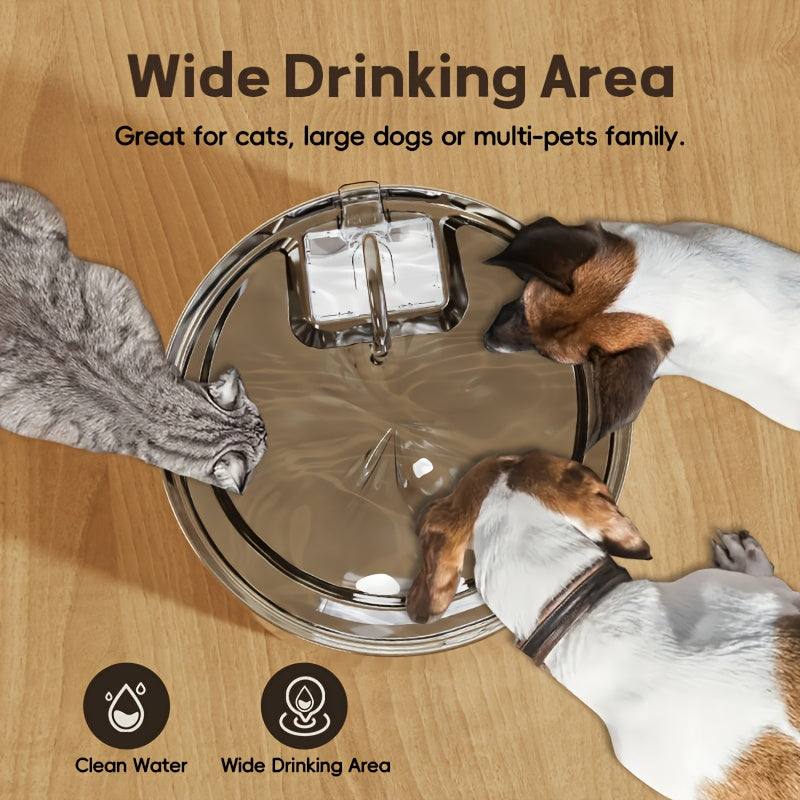 JPET 236Oz/7L/1.8Gal Stainless Steel Dog Water Fountain, Automatic Pet Fountain Dog Water Dispenser with Replacement Filters for Cats, Dogs, Multiple Pets, USB Powered Cat Water Dispenser with Water Level Window, Without Batt