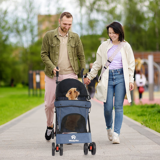 Umbrella Dog Stroller, Travel Portable Pet Stroller For Small Puppy Dogs & Cats, Up To 33 Lbs Only 7.8 Lbs Travel-friendly Pet Stroller
