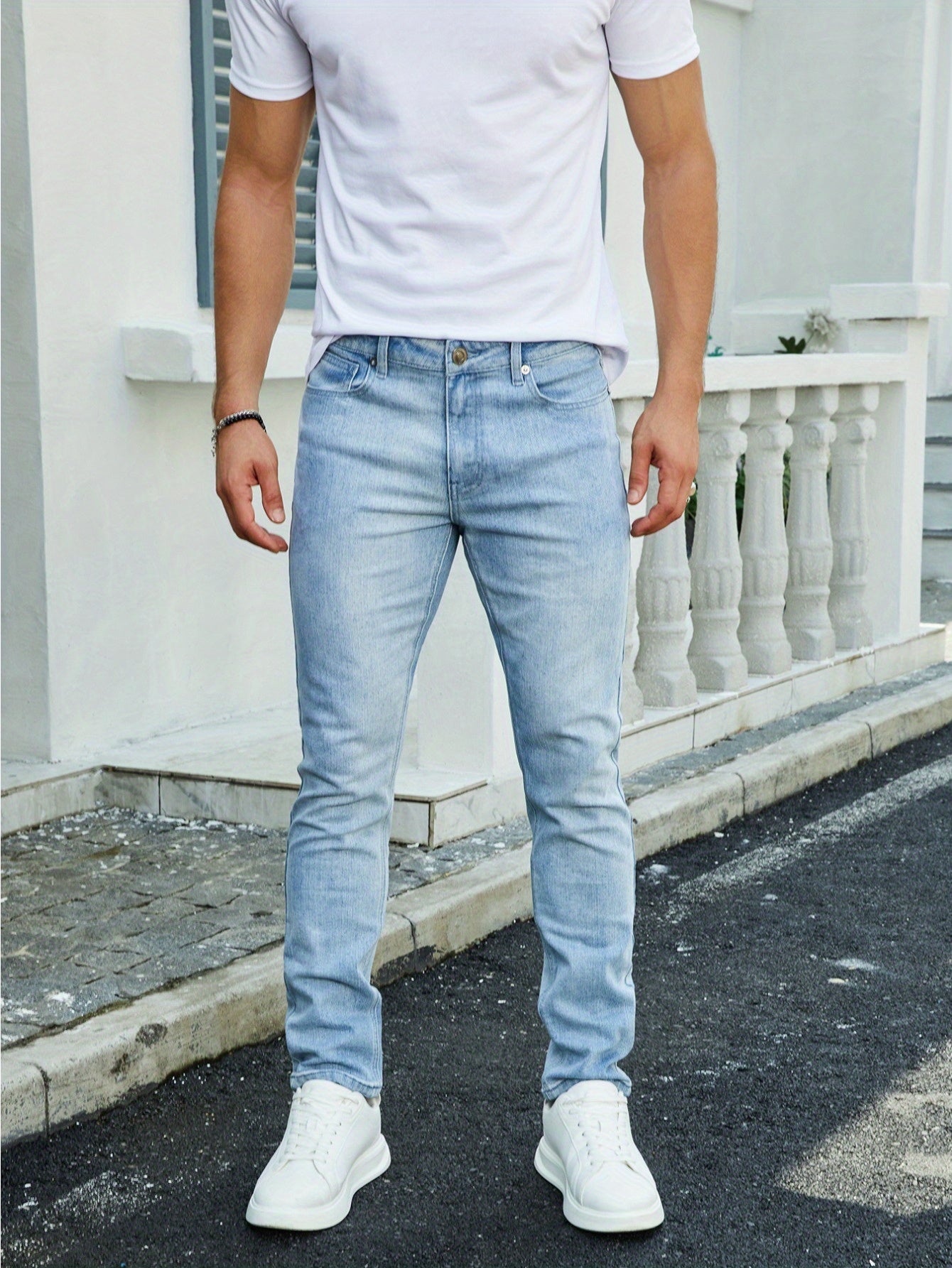 Men's Slim-Fit Stretch Denim Jeans - Versatile All-Season Fashion Pants in Multiple Colors, Comfortable & Stylish for Casual Wear, Travel, and Holidays, Holiday Fashion Pants | Trendy Casualwear | Elastic Flexibility