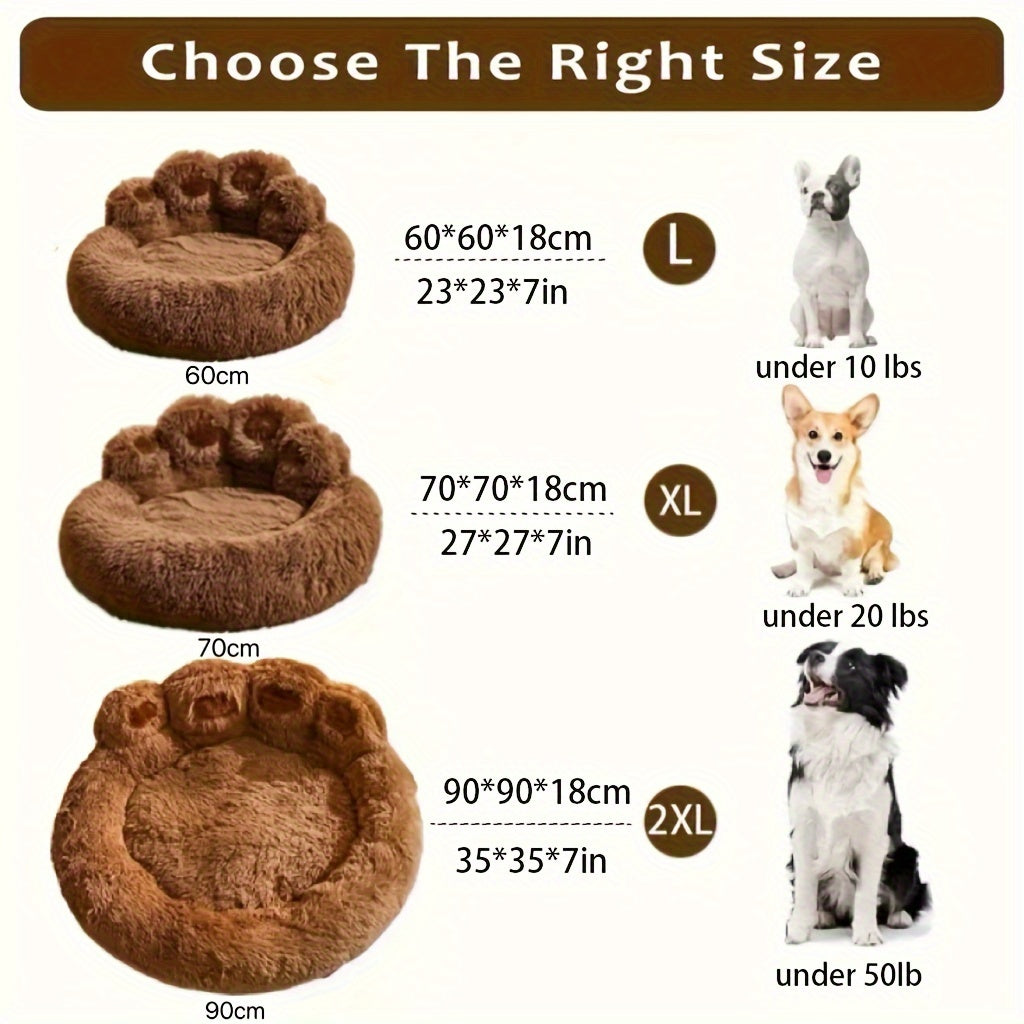 Ultra Soft Plush Pet Bed & Cozy Nest, Available In L, XL, 2XL, Non-Slip Dog & Cat Cushion, Furry Kennel, Perfect Holiday Gift Choice.